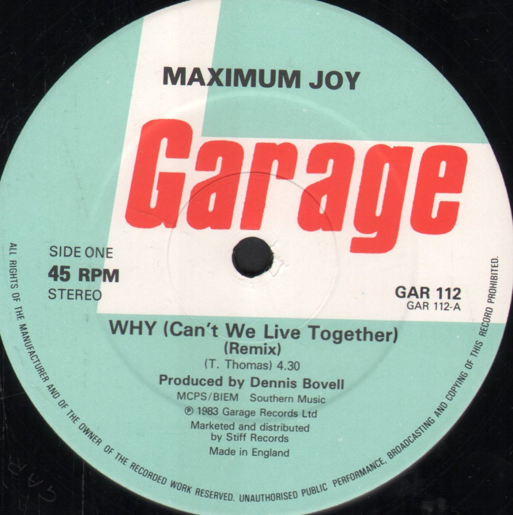 Maximum Joy - Why Can't We Live Together - 12 Inch