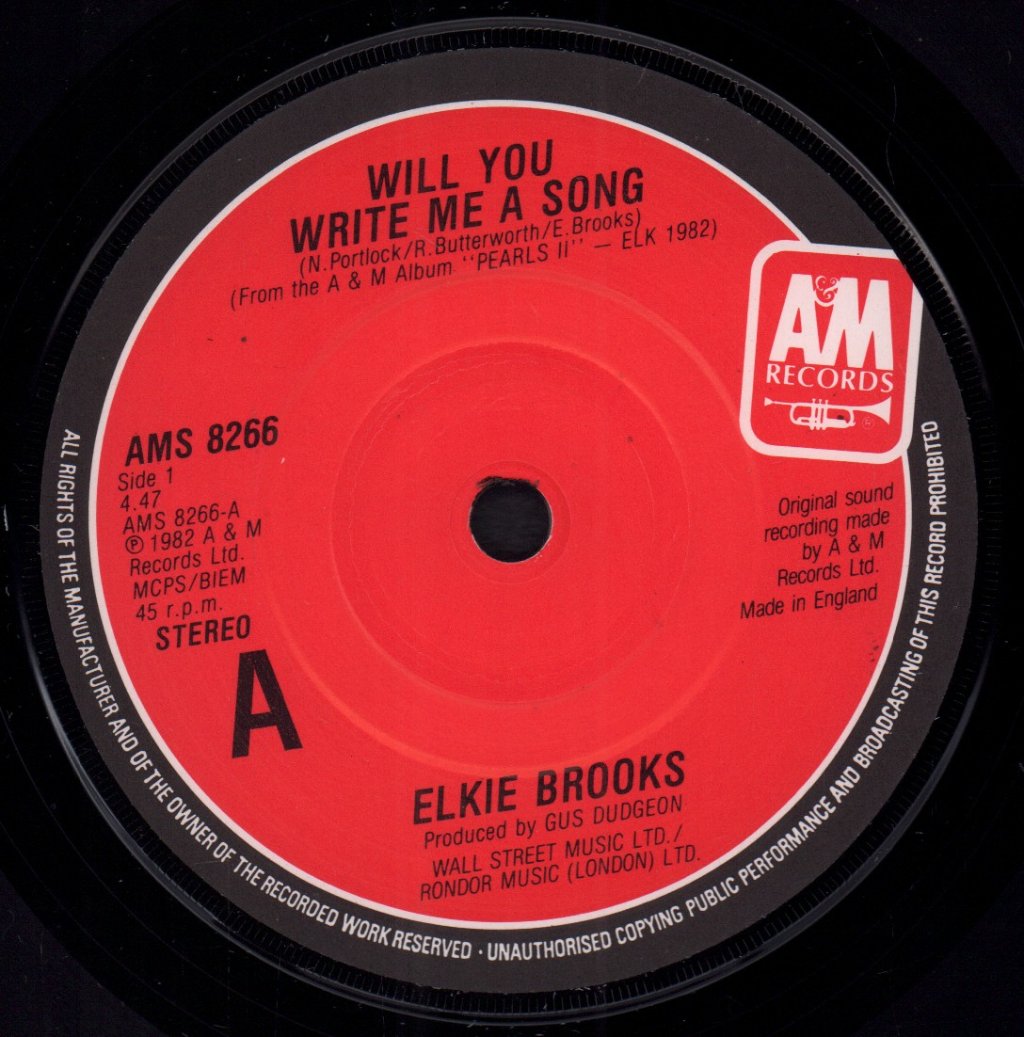 Elkie Brooks - Will You Write Me A Song - 7 Inch