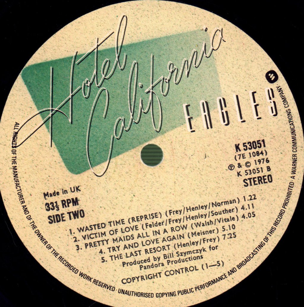 Eagles - Hotel California - Lp