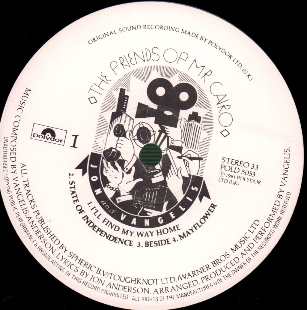 Jon And Vangelis - Friends Of Mr Cairo - Lp