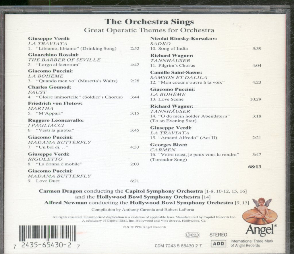 Hollywood Bowl Symphony Orchestra / Carmen Dragon - Orchestra Sings (Great Operatic Themes For Orchestra) - Cd