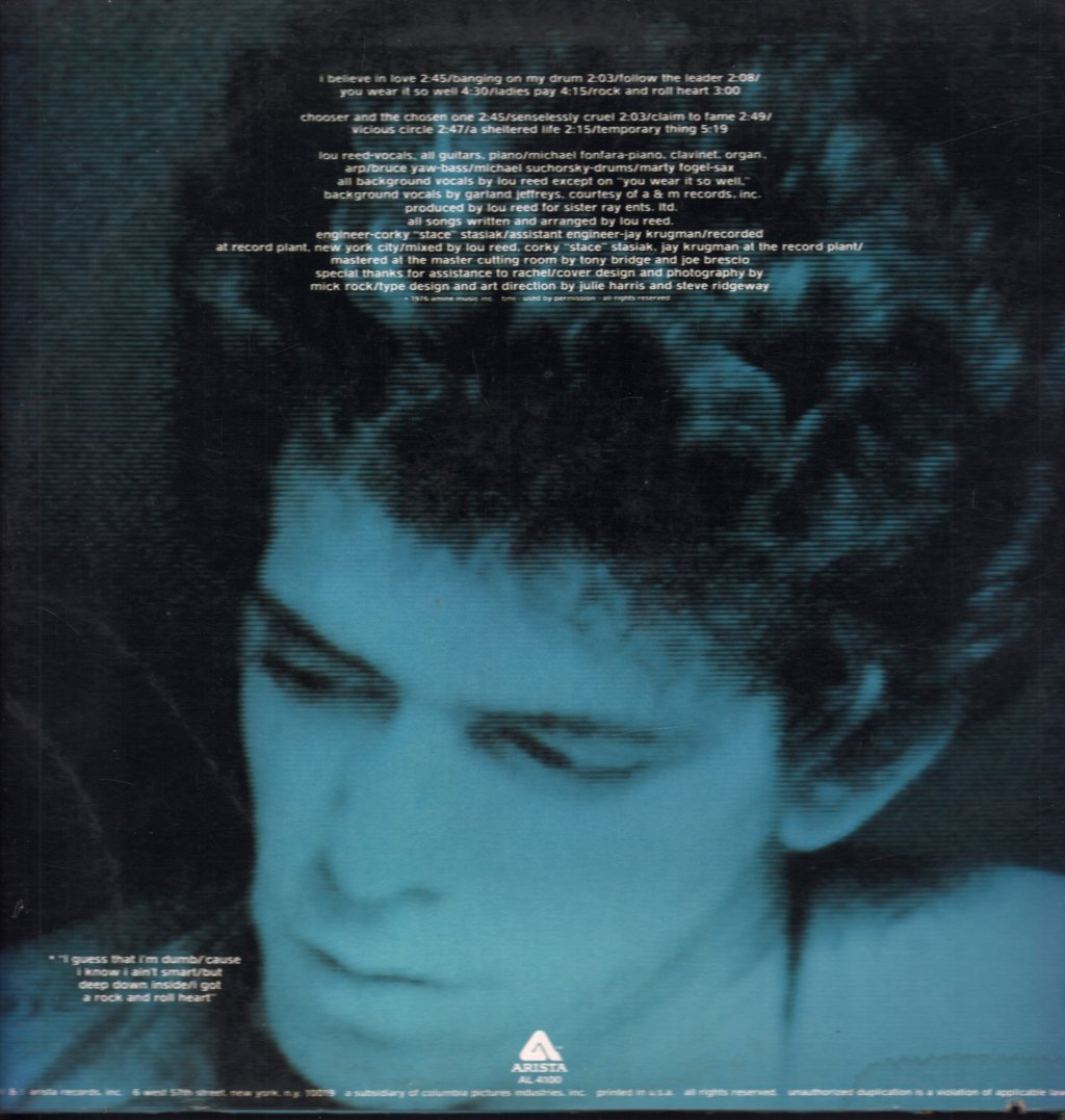 Lou Reed - Rock And Roll Heart - Lp