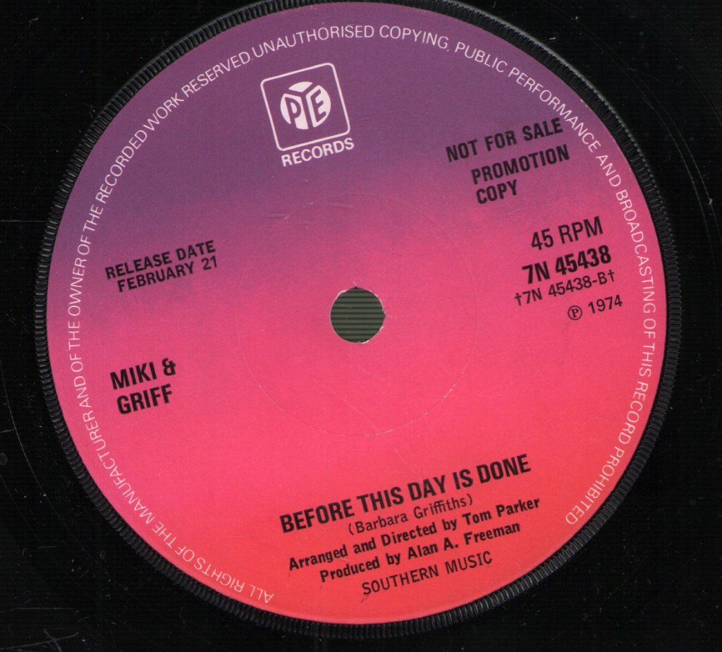 Miki And Griff - World Needs A Melody - 7 Inch