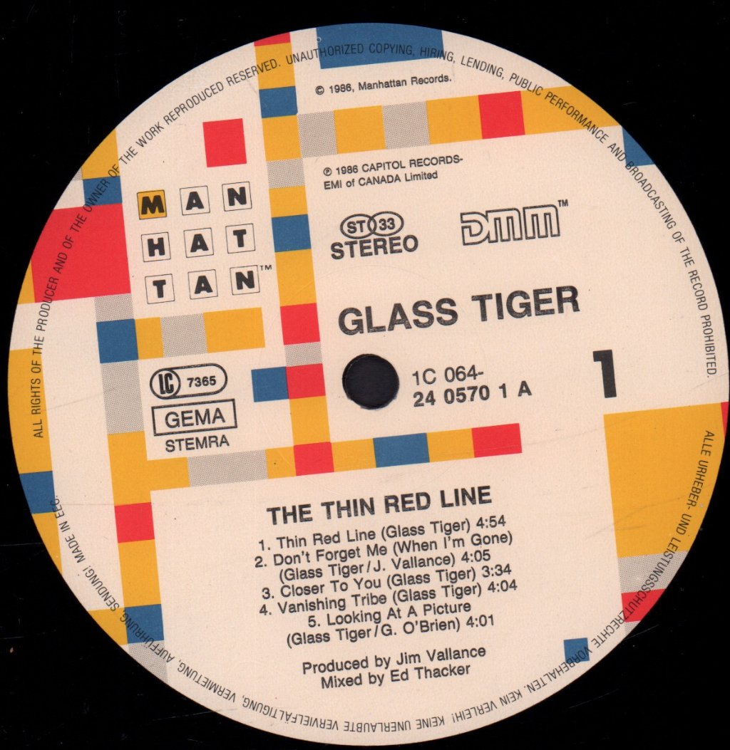 Glass Tiger - Thin Red Line - Lp