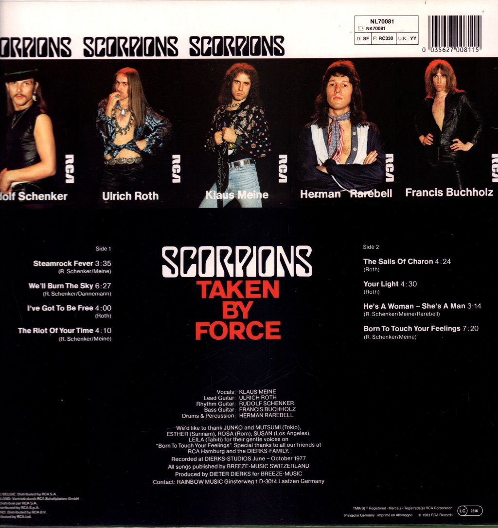 Scorpions - Taken By Force - Lp