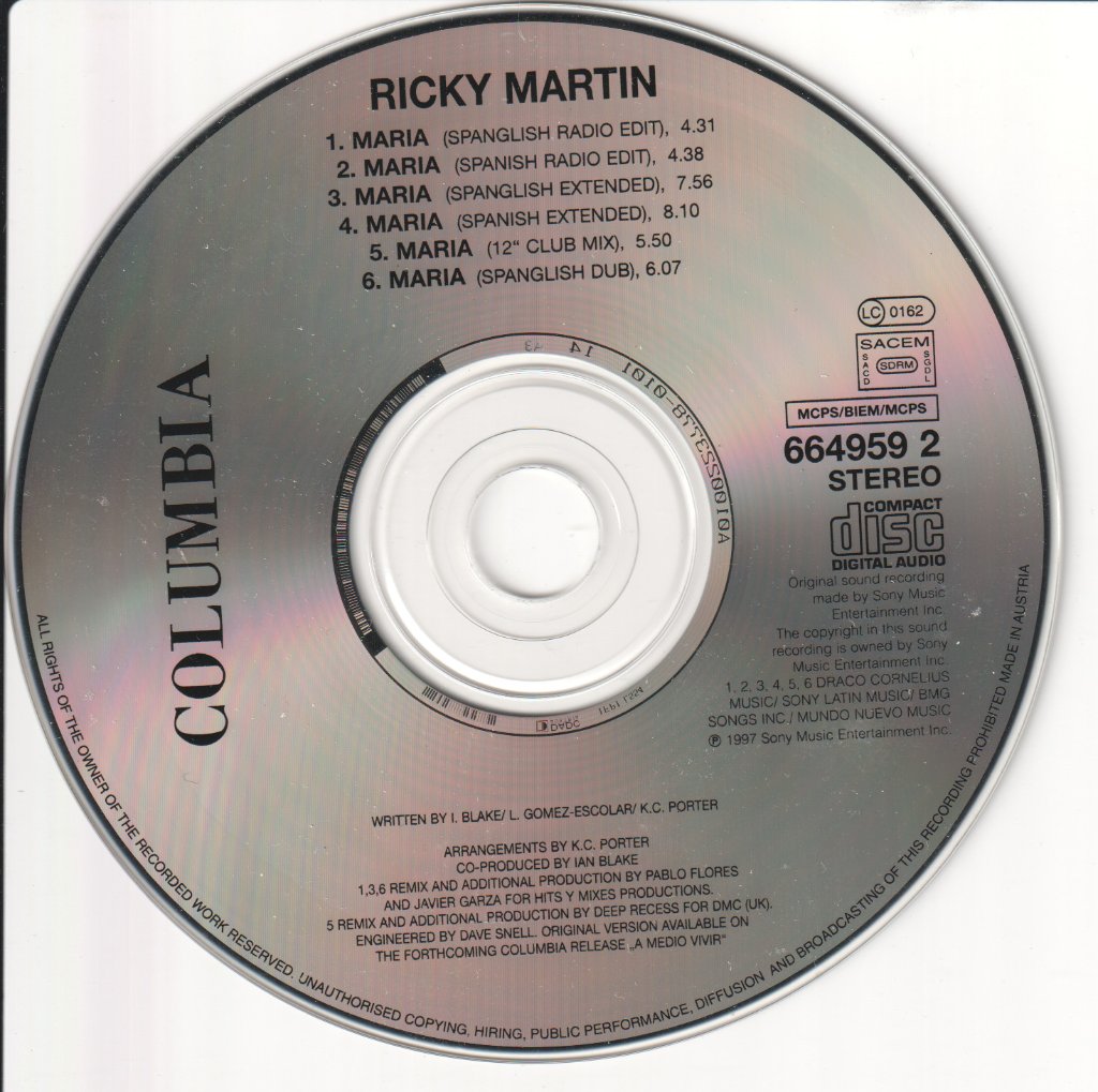 Ricky Martin - Maria - Cd