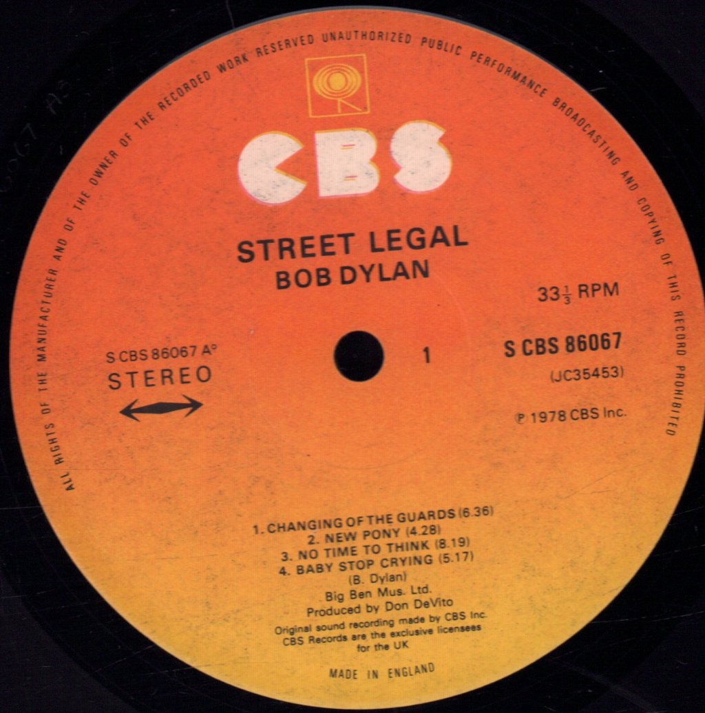 Bob Dylan - Street Legal - Lp