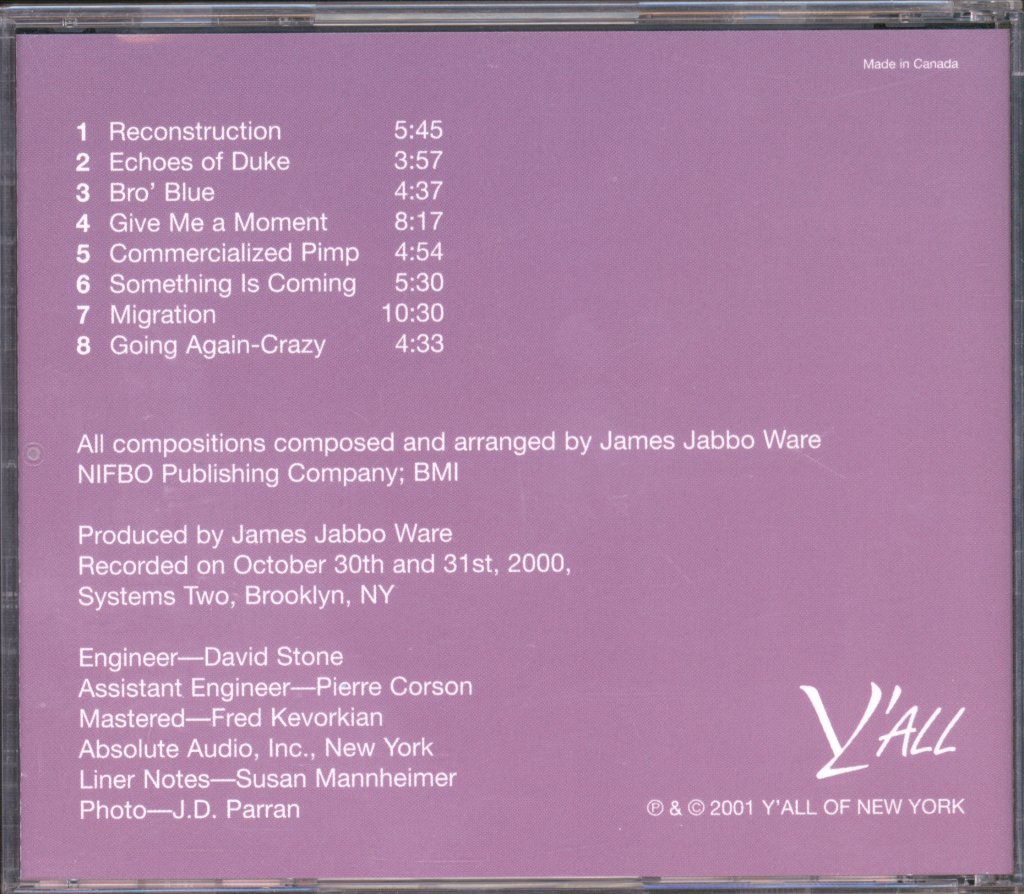 James Jabbo Ware's Me We And Them Orchestra - Something Is Coming - Cd