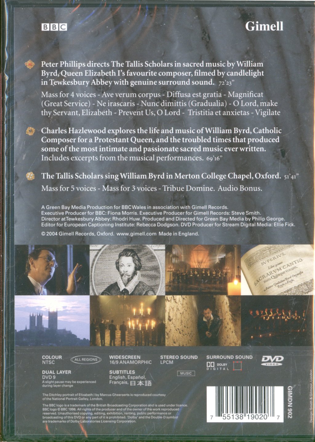 Tallis Scholars - William Byrd - Playing Elizabeth’s Tune - Dvd