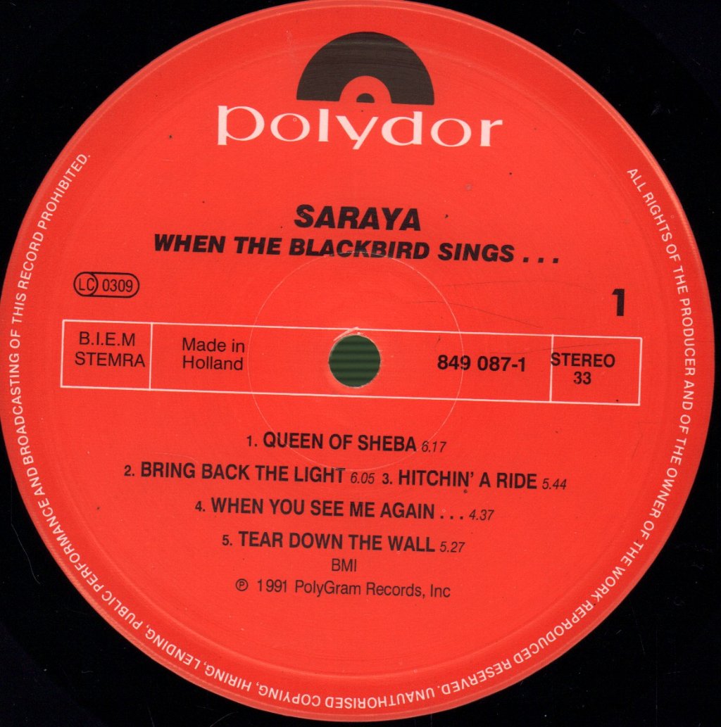 Saraya - When The Blackbird Sings... - Lp