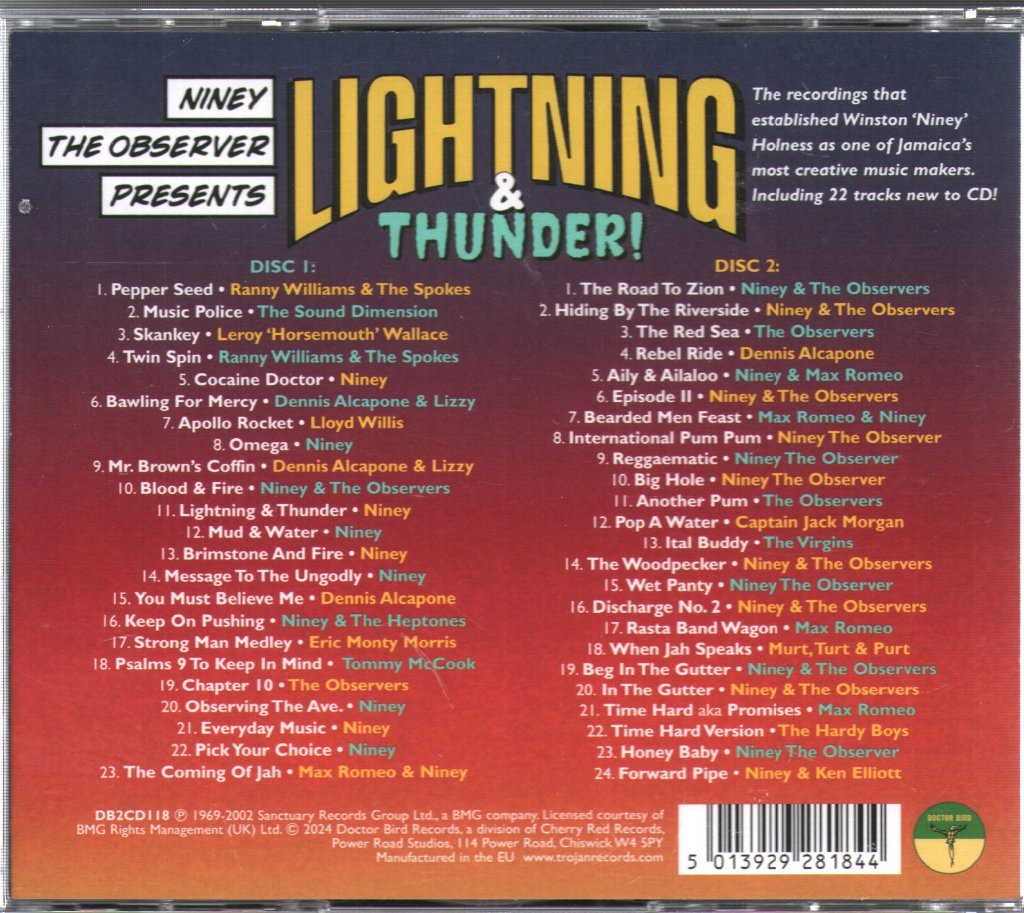 Niney The Observer - Lightning & Thunder (The Observer Singles 1969 To 1972) - Double Cd