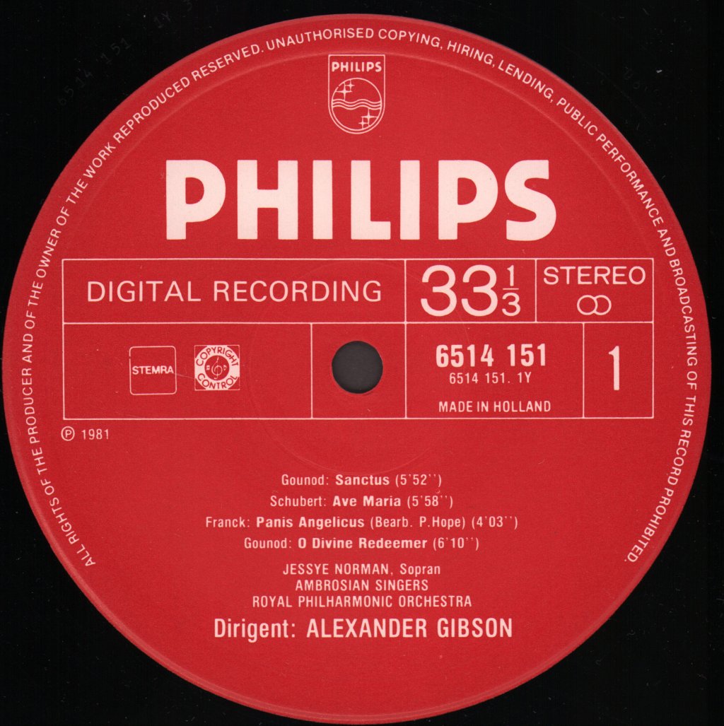 Jessye Norman / Ambrosian Singers / Royal Philharmonic Orchestra / Alexander Gibson - Sacred Songs - Geistliche Lieder - Lp