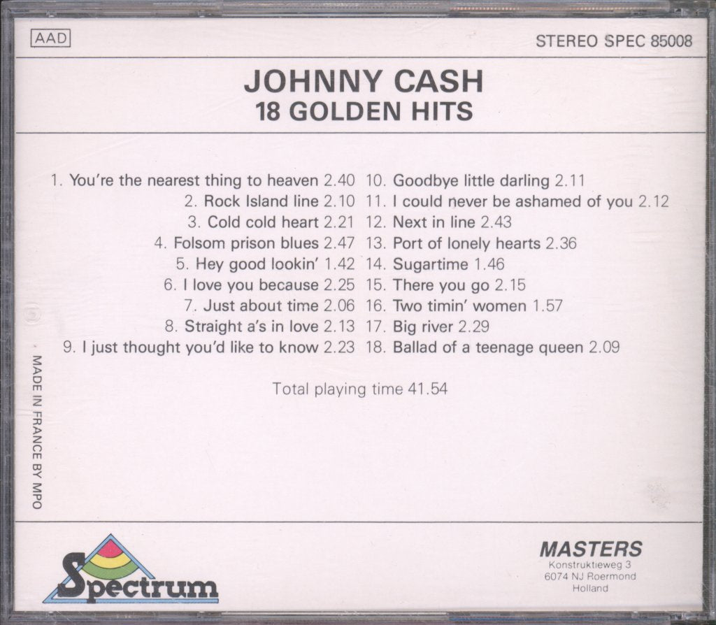 Johnny Cash - 18 Golden Hits - Cd