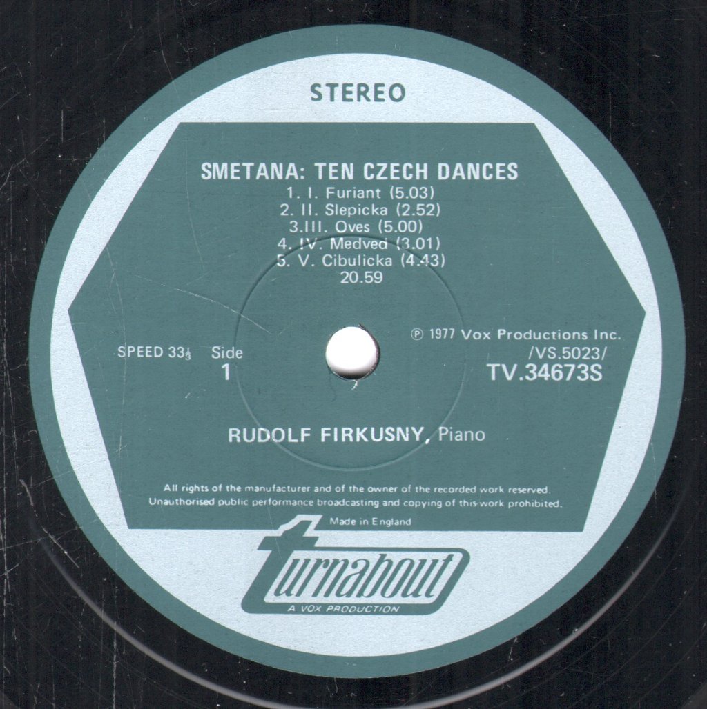 Rudolf Firkusny - Smetana - Ten Czech Dances - Lp