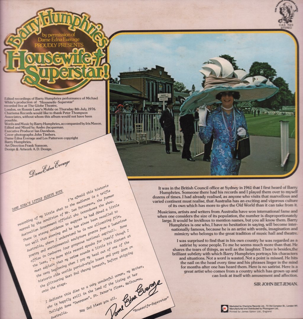 Barry Humphries - Housewife Superstar - Lp