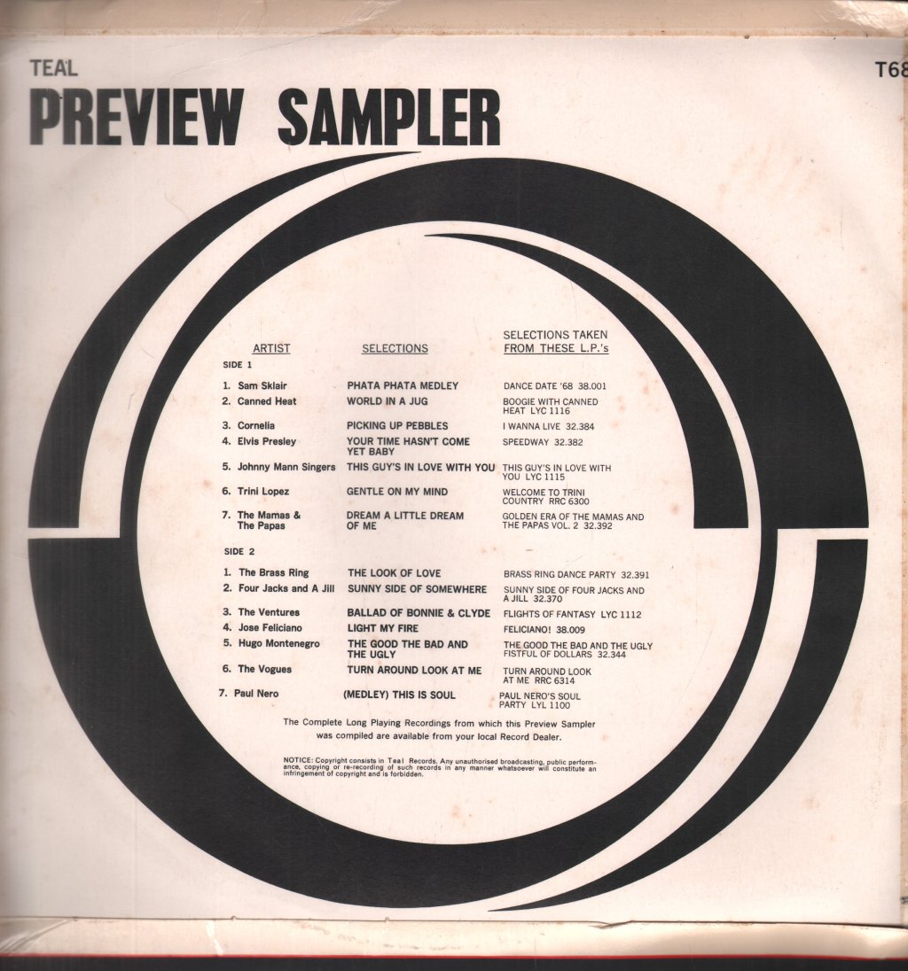 Various Artists - Teal Preview Sampler - Lp