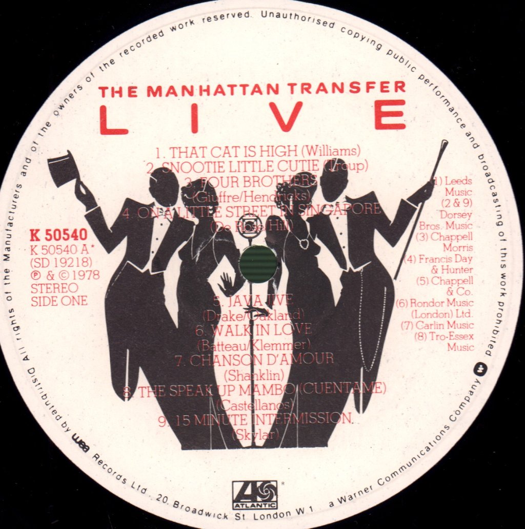 Manhattan Transfer - Live - Lp