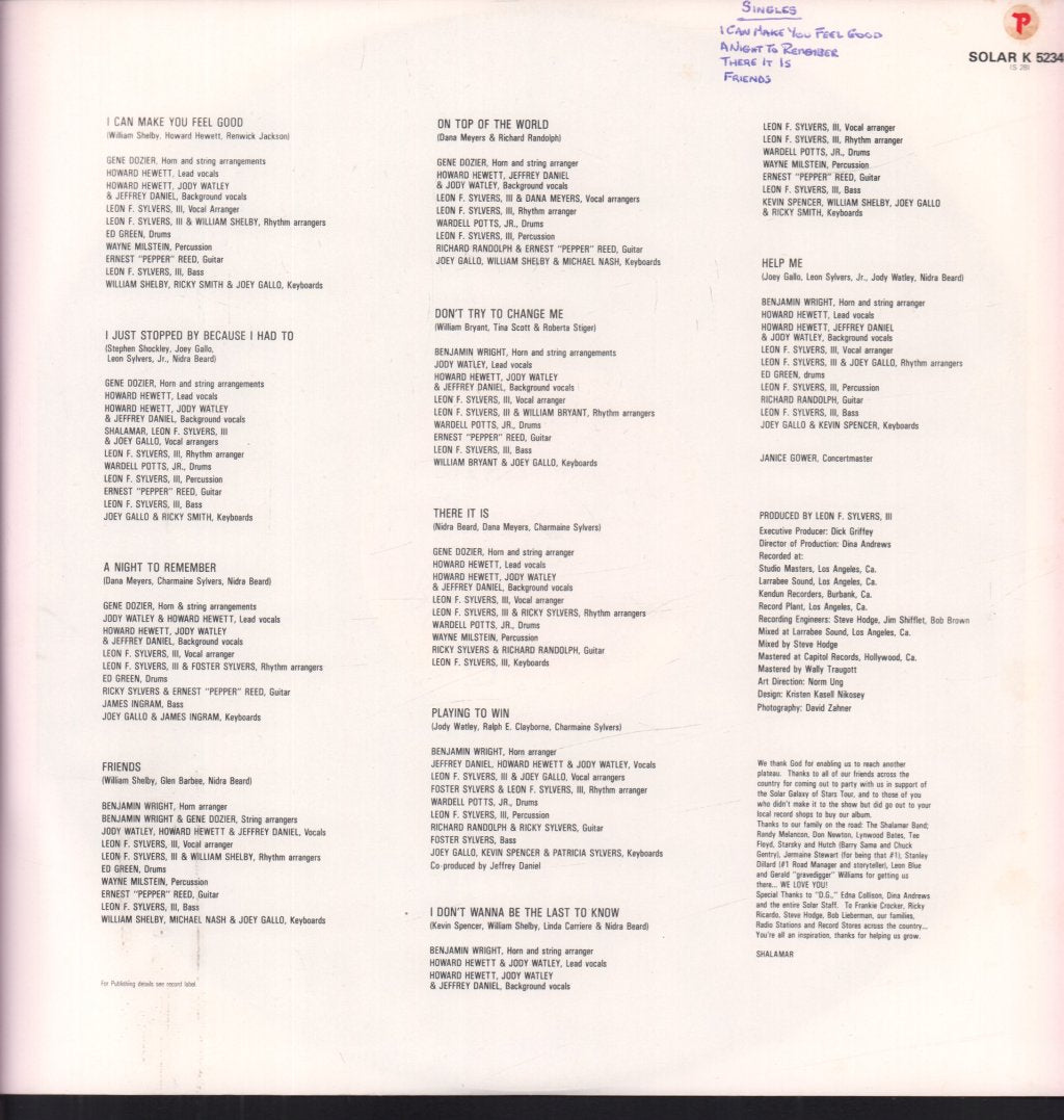 Shalamar - Friends - Lp
