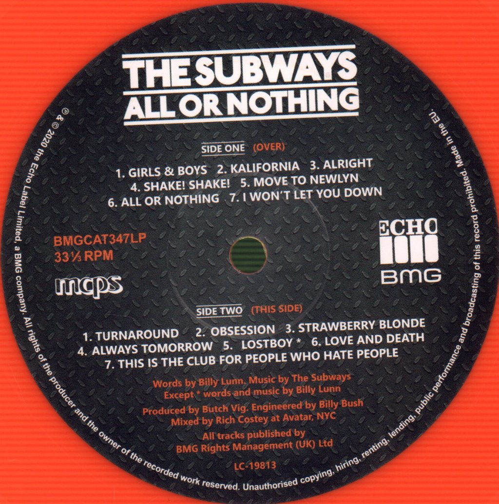 Subways - All Or Nothing - Lp