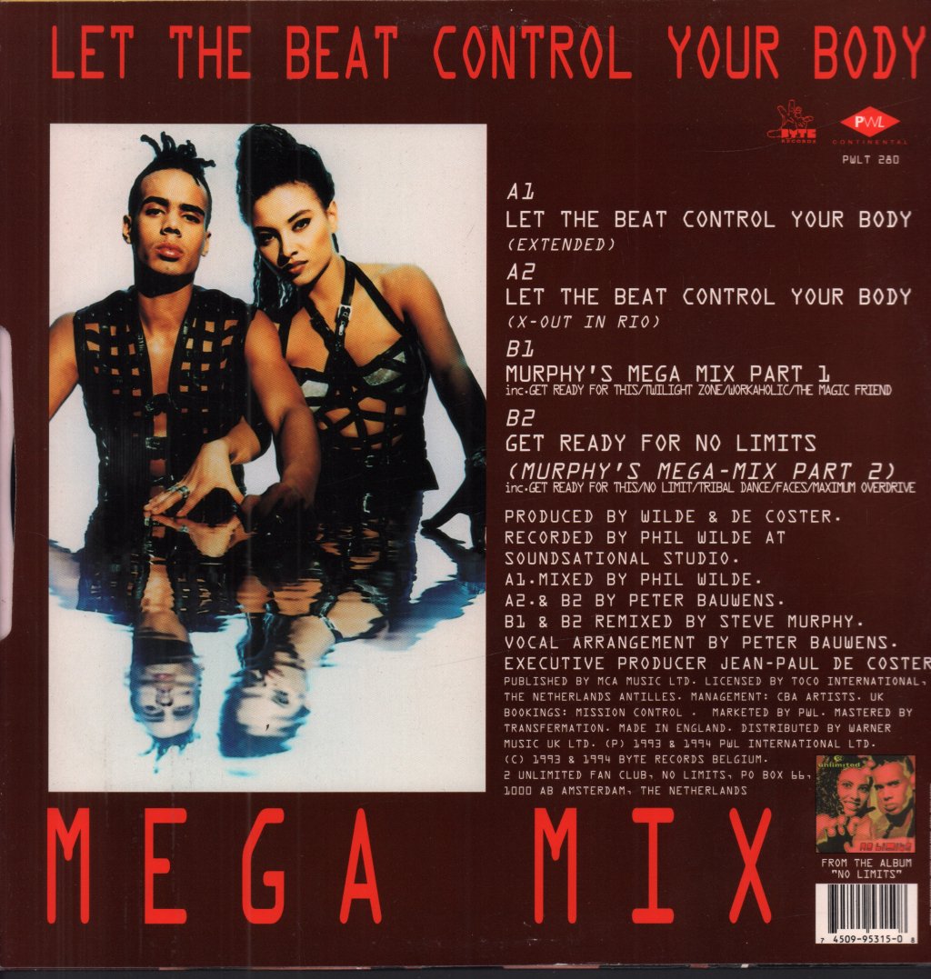 2 Unlimited - Let The Beat Control Your Body - 12 Inch