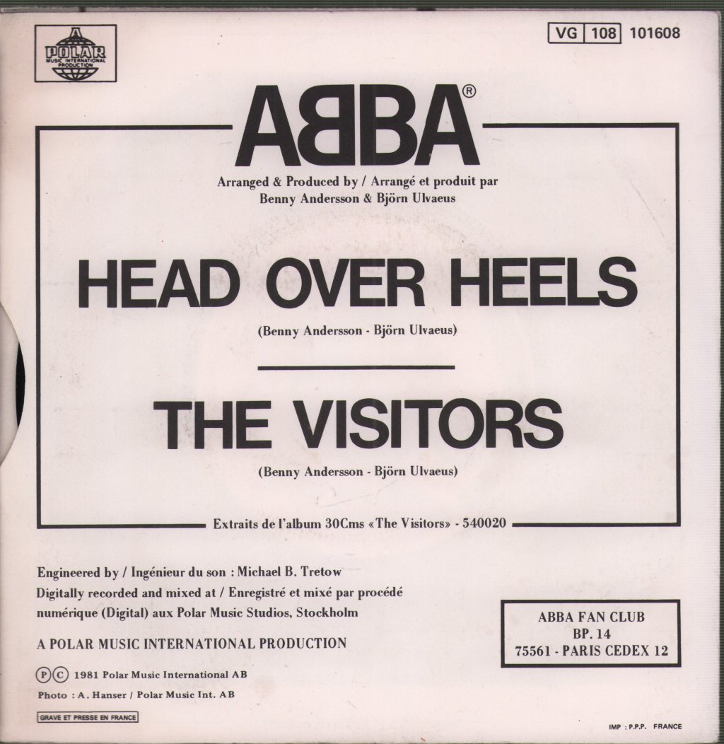 ABBA - Head Over Heels - 7 Inch