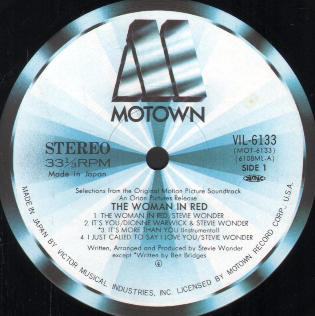 Stevie Wonder - Woman In Red (Selections From The Original Motion Picture Soundtrack) - Lp