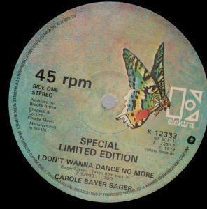 Carole Bayer Sager - I Don't Wanna Dance No More - 12 Inch