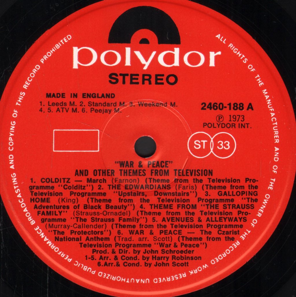 War & Peace & Other Television Themes - Unknown Artist - Lp