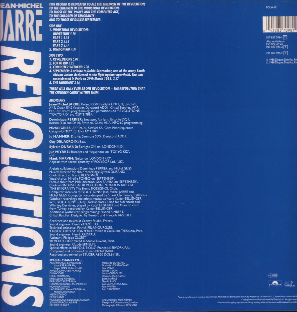 Jean Michel Jarre - Revolutions - Lp