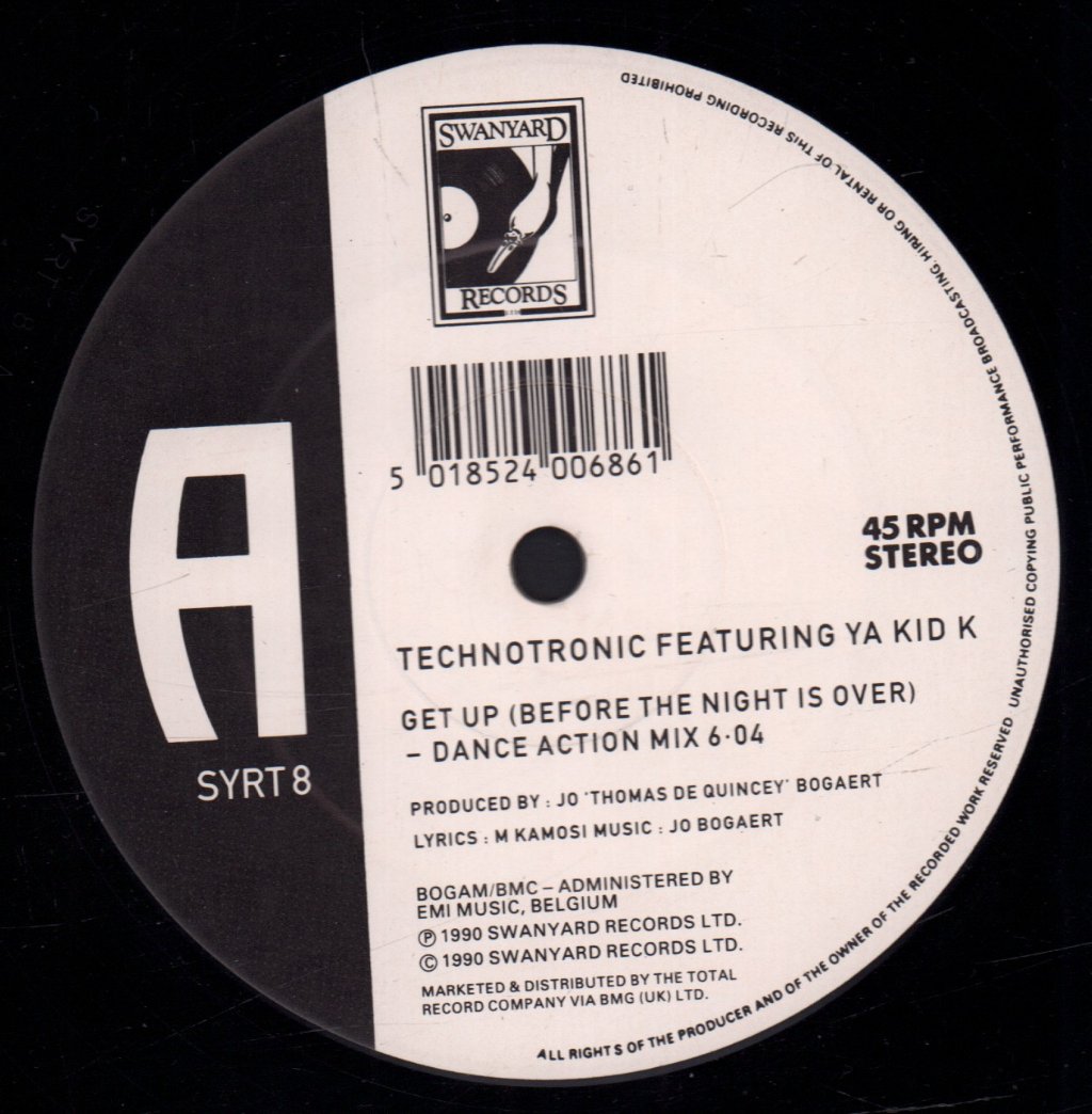 Technotronic Featuring Ya Kid K - Get Up - 12 Inch