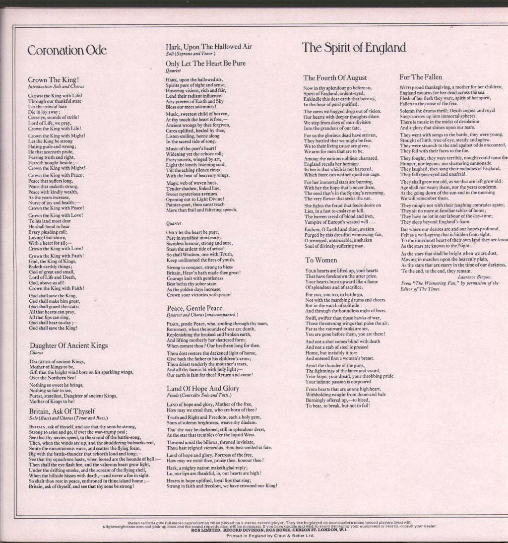 Teresa Cahill / Anne Collins / Anthony Rolfe Johnson / Scottish National Orchestra / Alexander Gibson - Elgar - Coronation Ode / The Spirit Of England - Double Lp