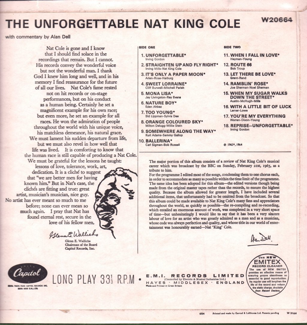 Nat King Cole - Unforgettable Nat King Cole - Lp