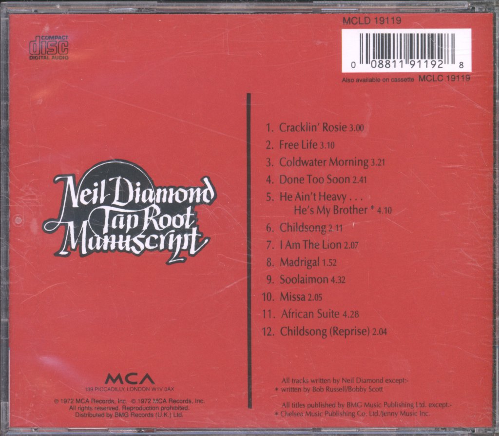 Neil Diamond - Tap Root Manuscript - Cd