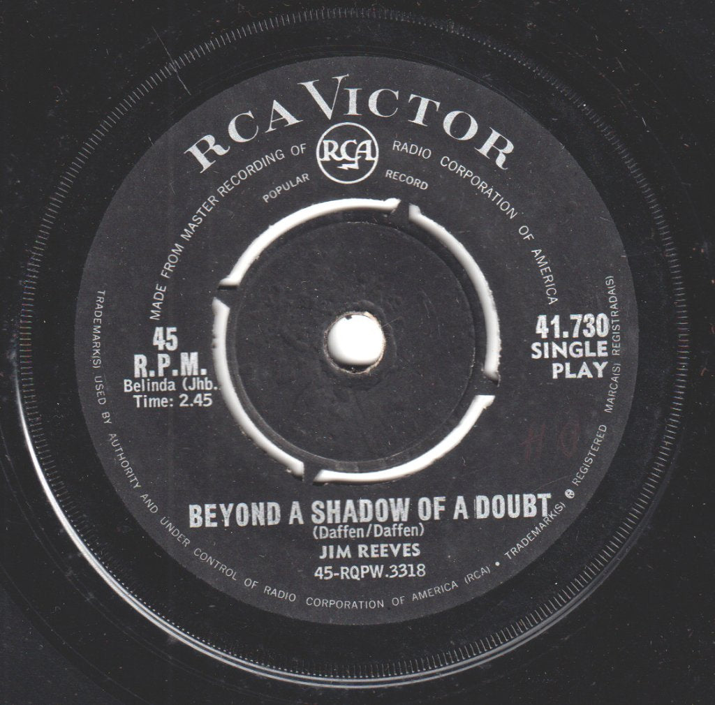 Jim Reeves - Have You Ever Been Lonely / Beyond A Shadow Of A Doubt - 7 Inch