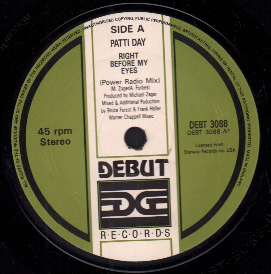 Patti Day - Right Before My Eyes - 7 Inch