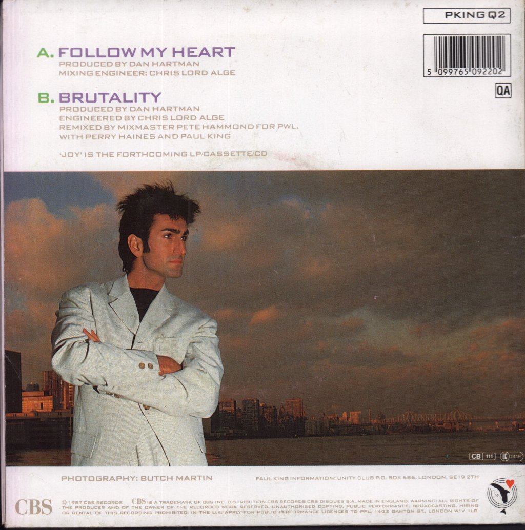 Paul King (80'S Pop) - Follow My Heart - 7 Inch