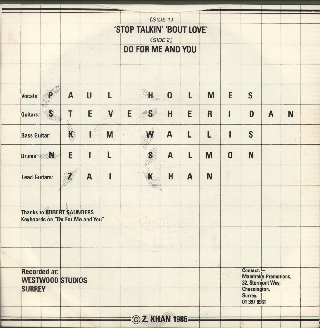Mandrake (80's rock) - Stop Talkin' About Love - 7 Inch