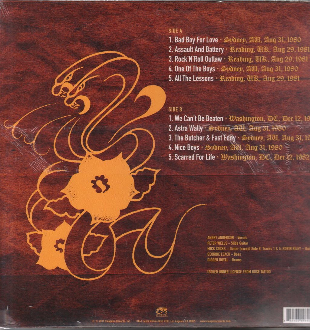 Rose Tattoo - Scarred For Live 1980-1982 - Lp