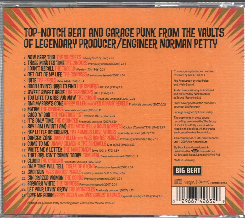 Various Artists - Now Hear This! Garage & Beat From The Norman Petty Vaults - Cd