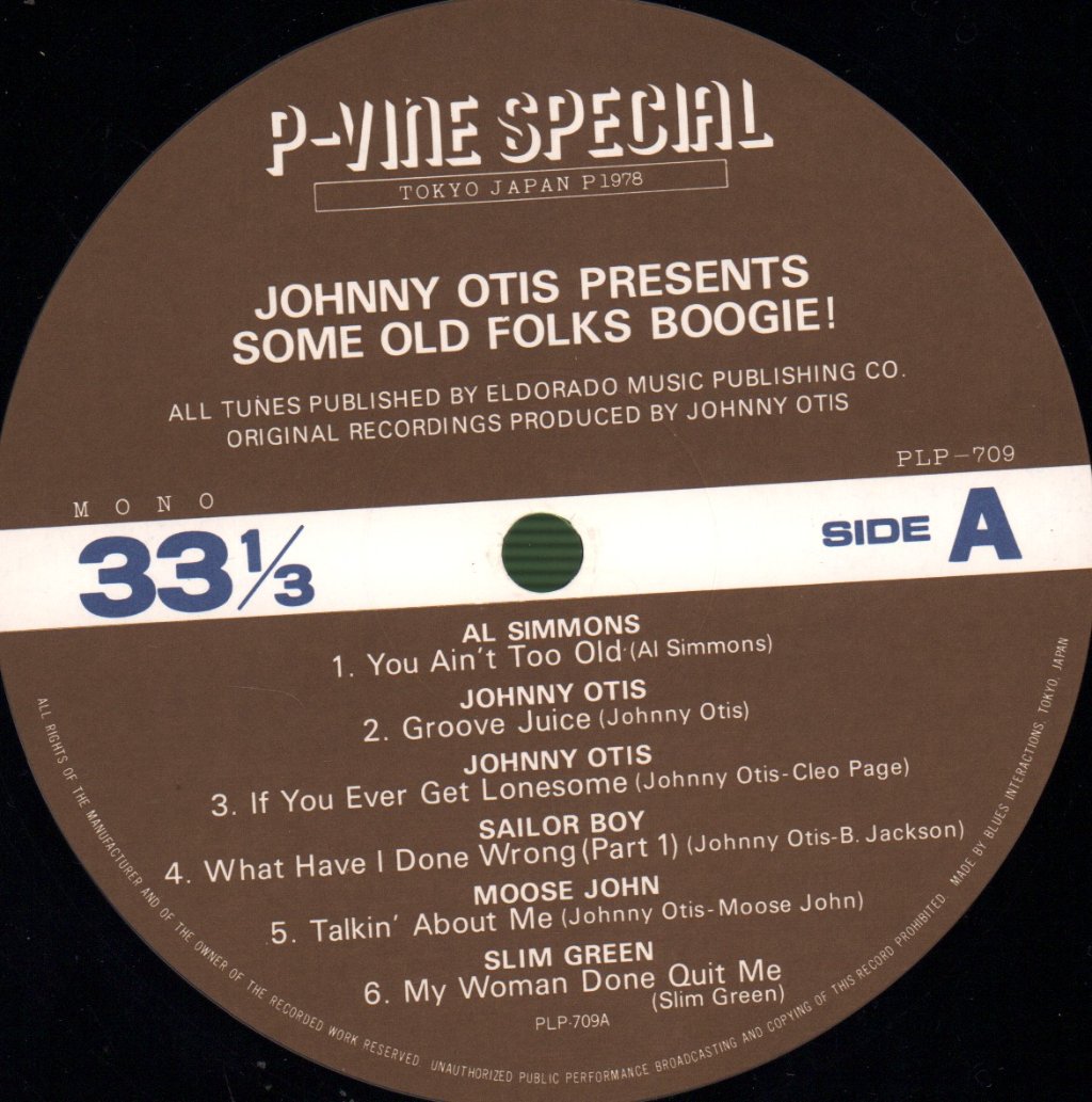 Various Artists - Johnny Otis Presents Some Old Folks Boogie - Lp
