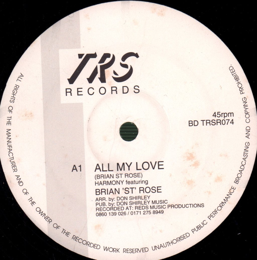 Harmony Featuring Brian St Rose - All My Love - 12 Inch