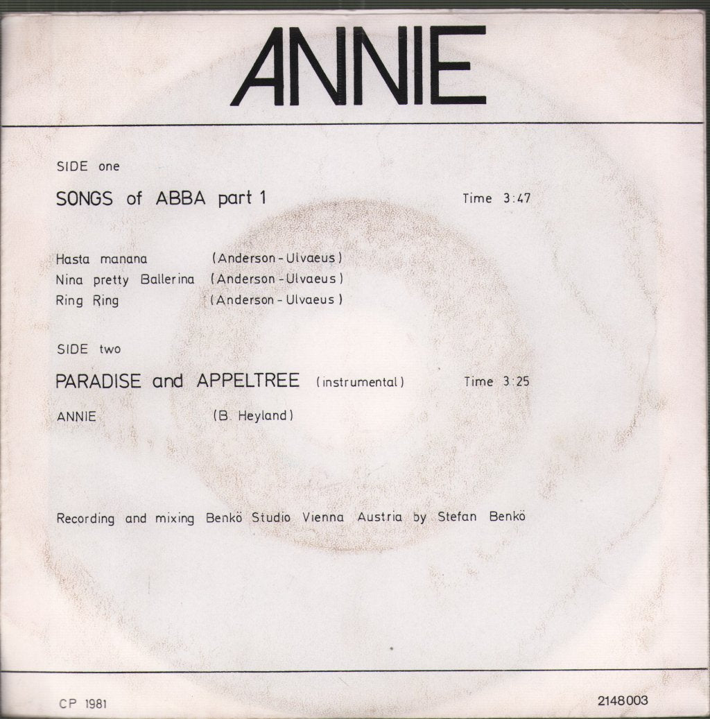 Aniko Benko - Songs Of Abba - 7 Inch