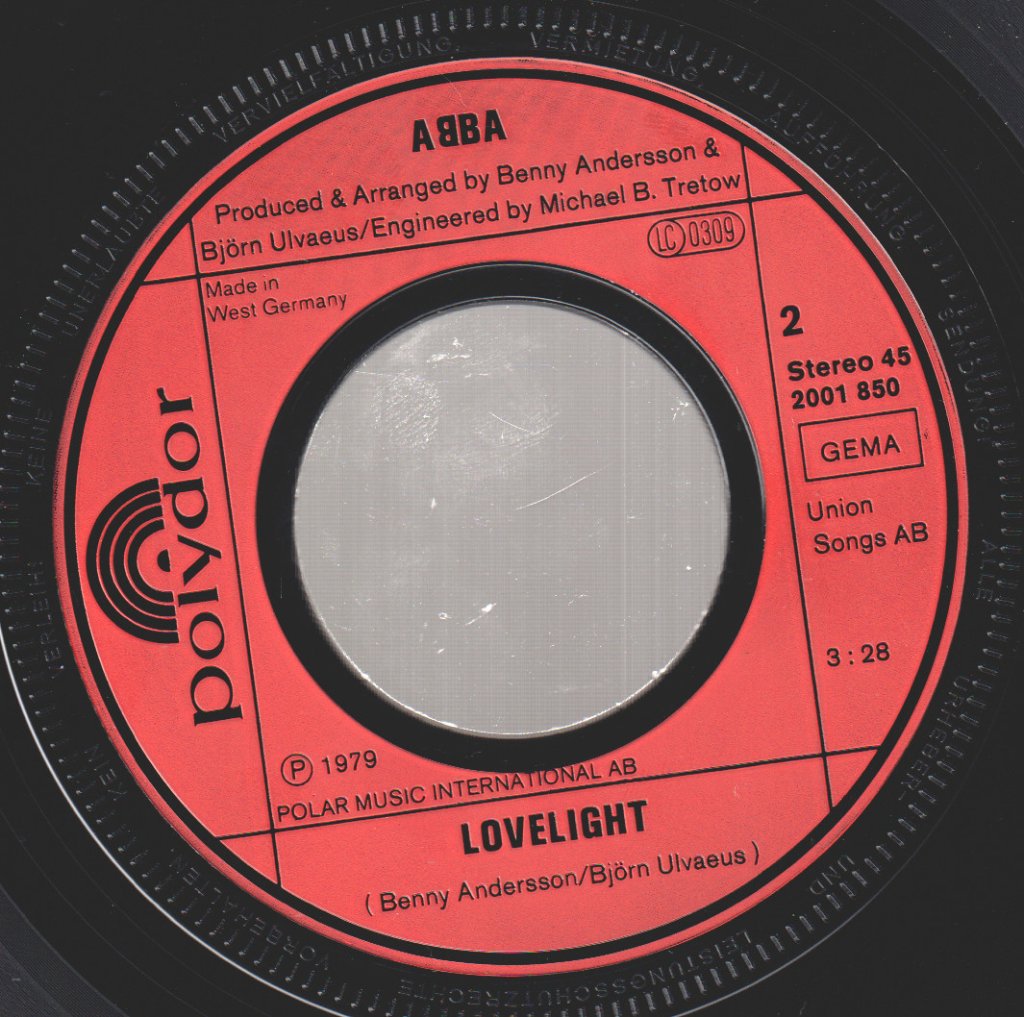 ABBA - Chiquitita c/w Lovelight - 7 Inch