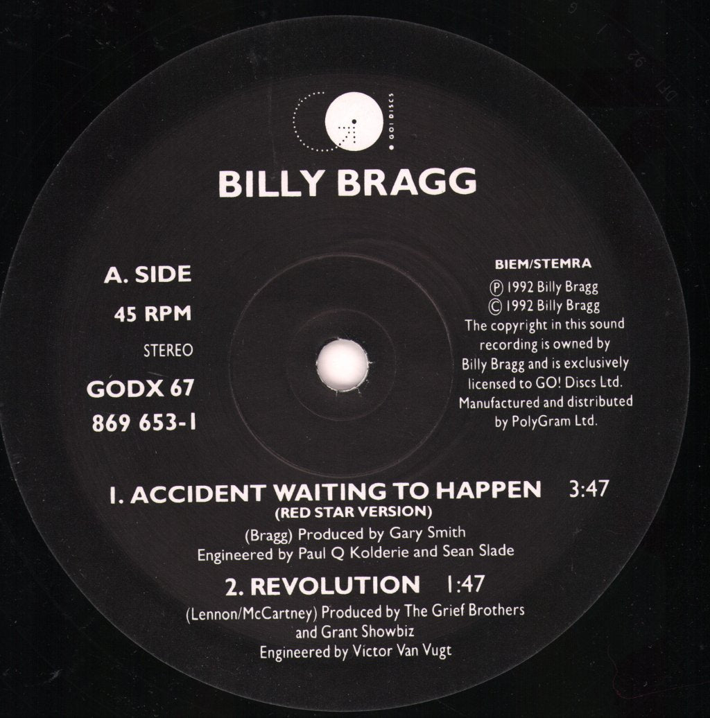 Billy Bragg - Accident Waiting To Happen - 12 Inch