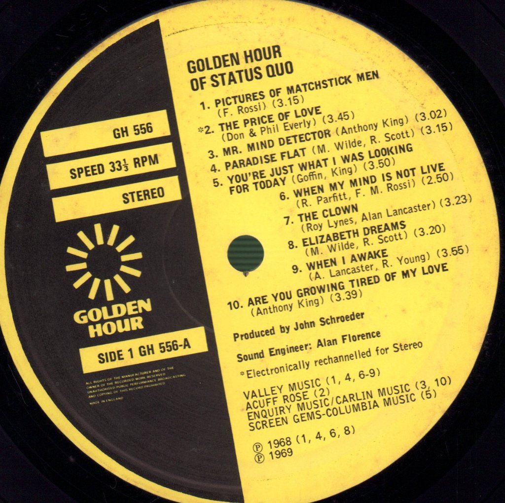 Status Quo - Golden Hour Of - Lp