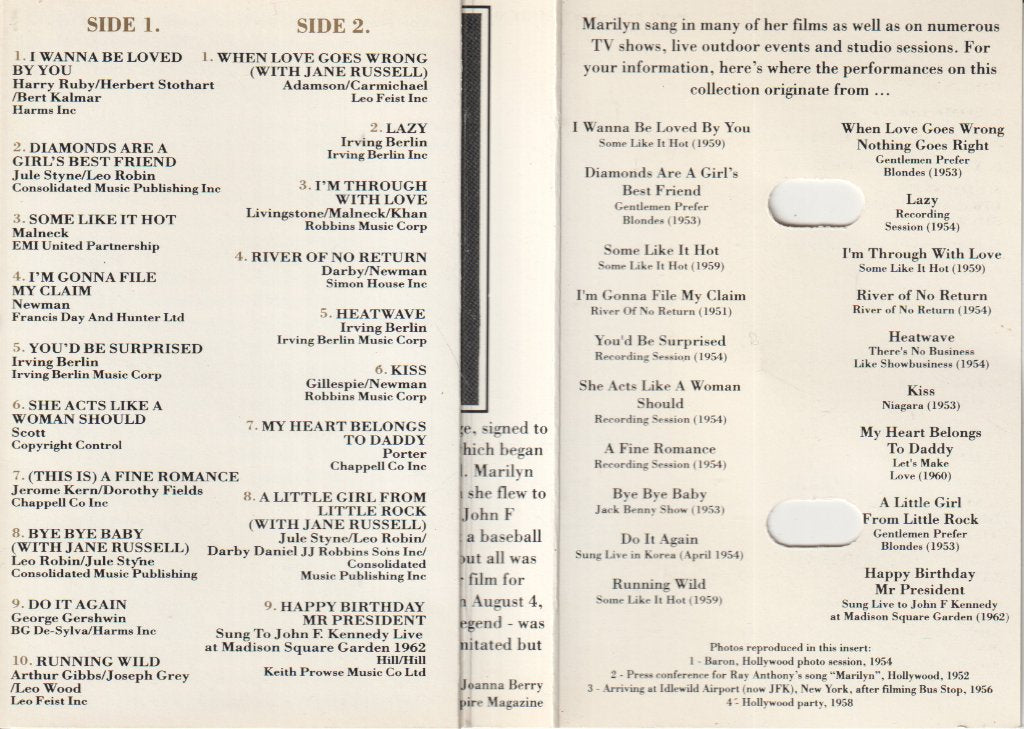 Marilyn Monroe - Essential Recordings - Cassette