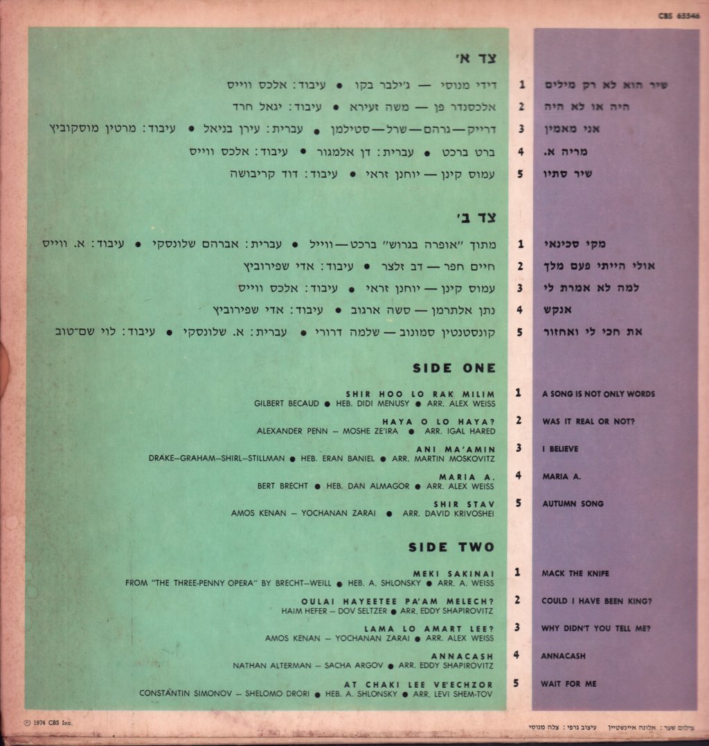 aric lavie - A Song Is Not Only Words - Lp