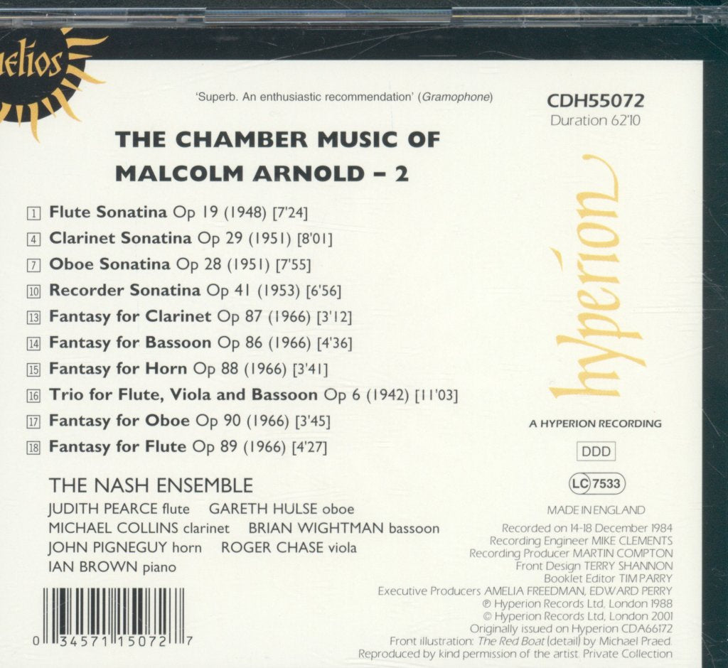 Nash Ensemble - Chamber Music Of Malcolm Arnold - 2 - Cd