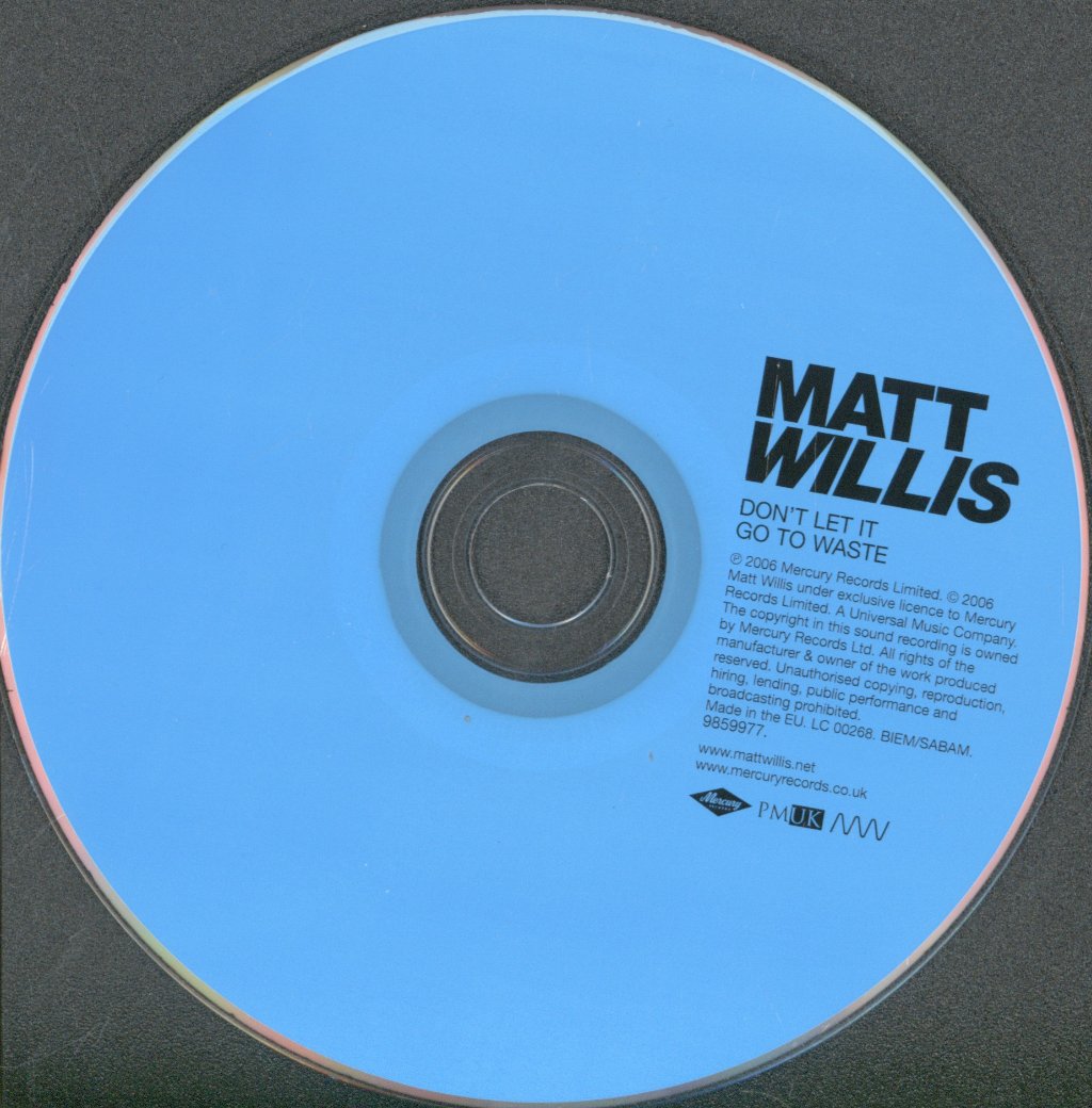 Matt Willis - Don't Let It Go To Waste - Cd