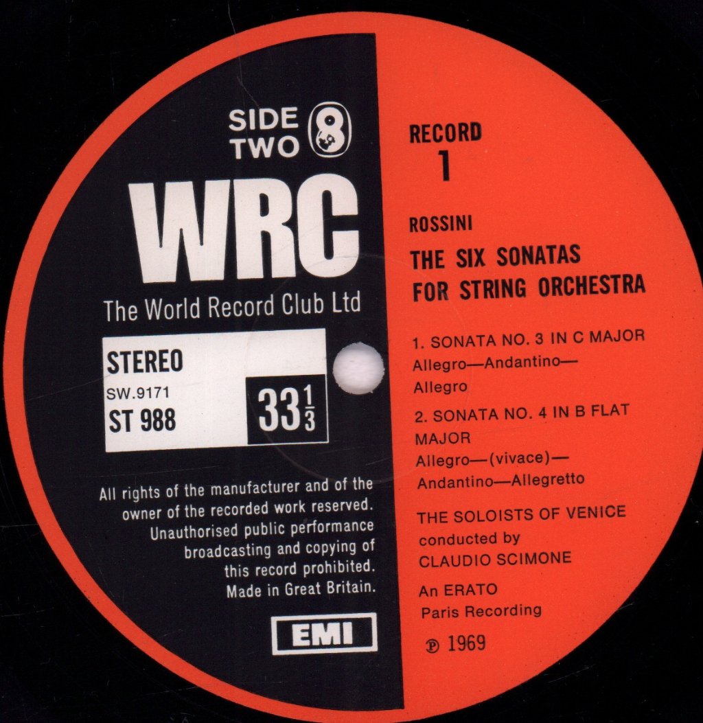 I Solisti Veneti - rossini Six Sonatas For String Orchestra - Double Lp